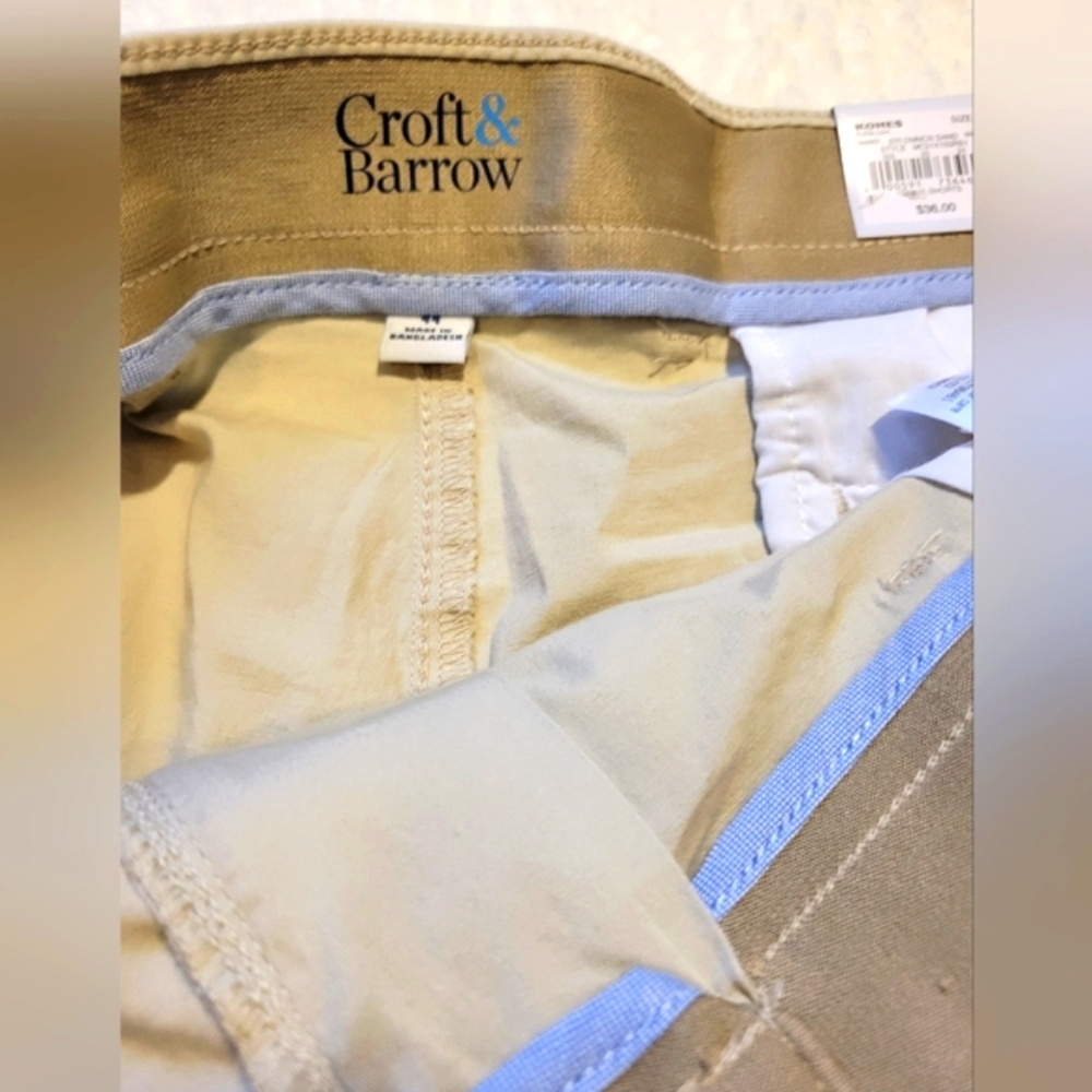 NWT Croft & Barrow Men's Classic Beige Shorts Sz 44 - Picture 4 of 5
